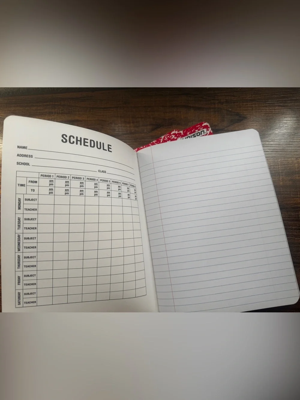 Unison Red Marble Composition Notebook (Lot of 3)Wide Ruled 80 Sheets New